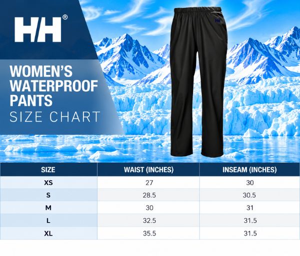 Waterproof Pants Size Chart Waterproof Pants Size Chart